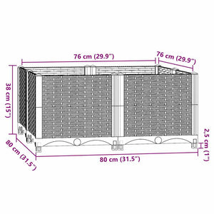 Hochbeet 80x80x38 cm Polypropylen