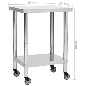 Edelstahl Küchen-Arbeitstisch mit Rollen