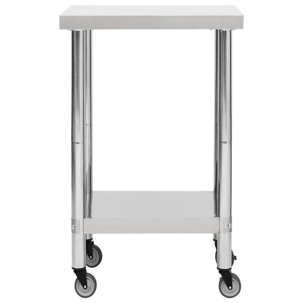 Edelstahl Küchenarbeitstisch mit Rollen 60x60