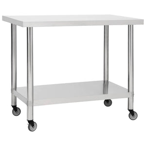 Edelstahl Küchen-Arbeitstisch mit Rollen
