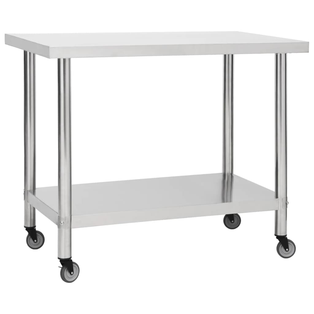 Edelstahl Küchen-Arbeitstisch mit Rollen