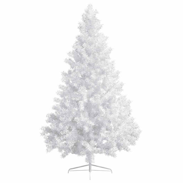 Künstlicher Halb-Weihnachtsbaum Beleuchtung Kugeln Weiß 210 cm