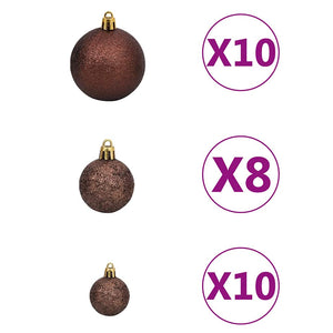 Künstlicher Weihnachtsbaum mit Beleuchtung Kugeln L 240 cm Weiß