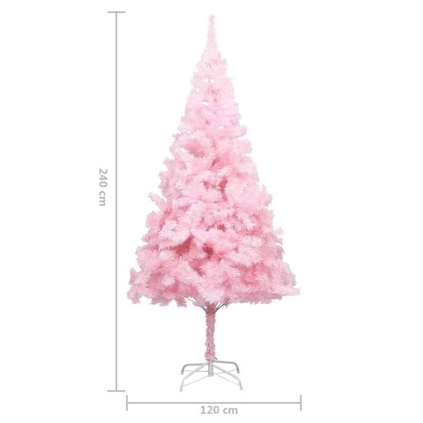 Künstlicher Weihnachtsbaum mit Beleuchtung & Kugeln Rosa 240cm