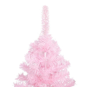 Künstlicher Weihnachtsbaum mit Beleuchtung & Kugeln Rosa 240cm