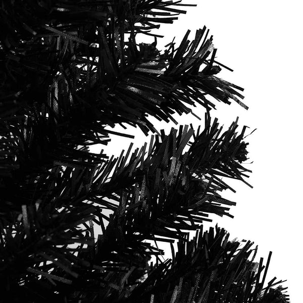 Künstlicher Weihnachtsbaum Beleuchtung & Kugeln Schwarz 240 cm