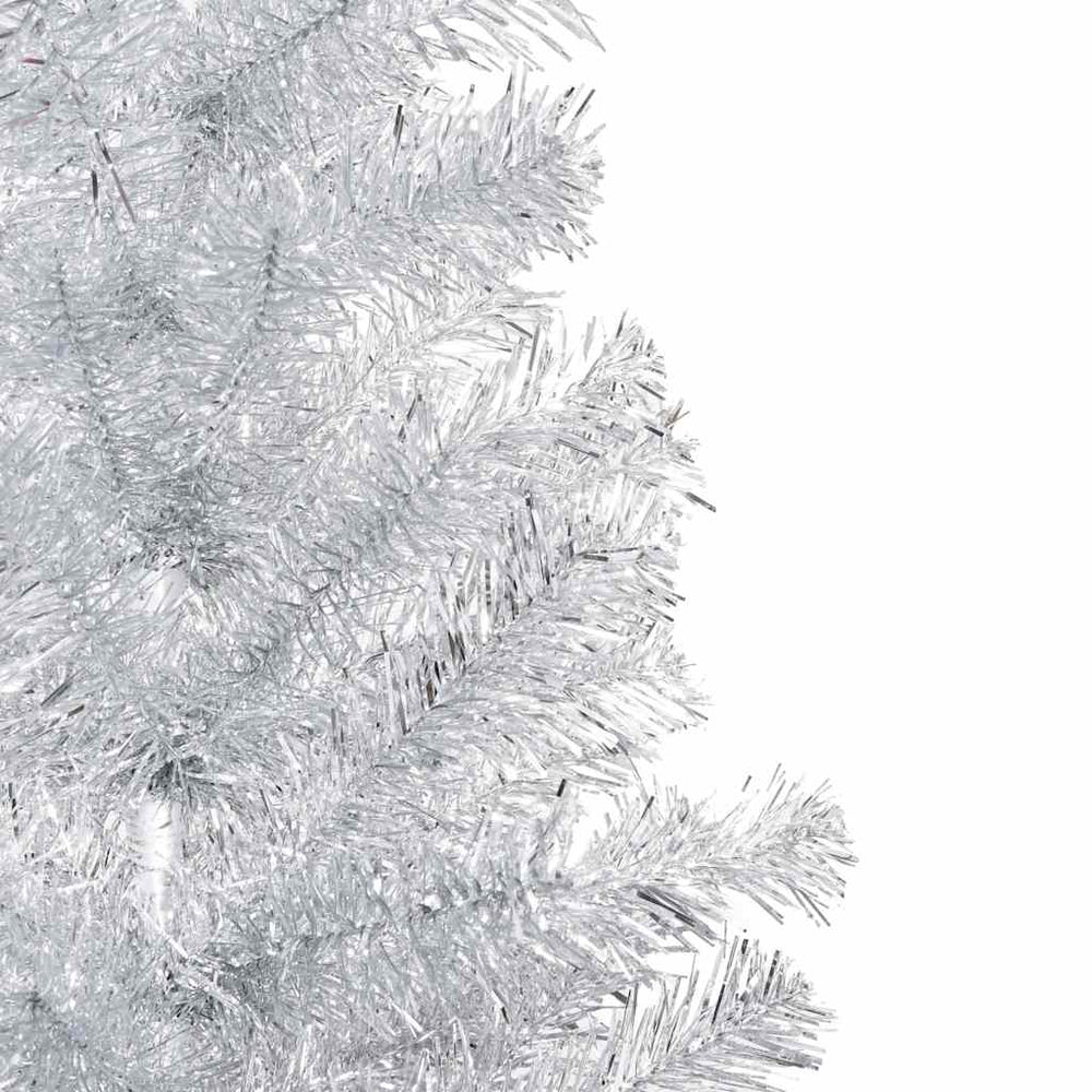 Künstlicher Weihnachtsbaum Beleuchtung & Kugeln Silber 150 cm