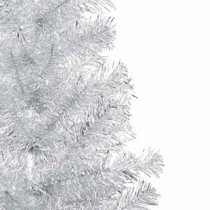 Künstlicher Weihnachtsbaum Beleuchtung & Kugeln Silber 150 cm