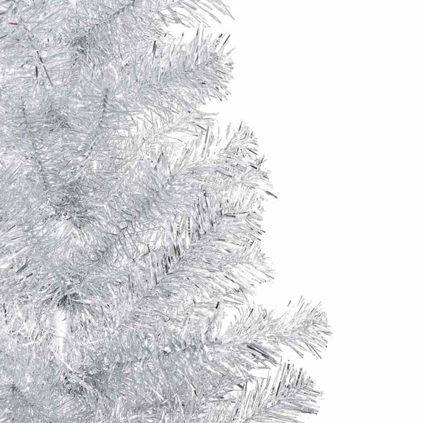 Künstlicher Weihnachtsbaum Beleuchtung & Kugeln Silber 150 cm