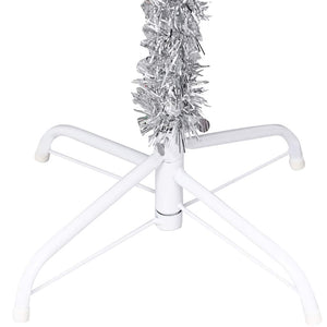 Künstlicher Weihnachtsbaum Beleuchtung & Kugeln Silber 150 cm