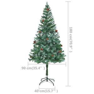 Künstlicher Weihnachtsbaum mit Beleuchtung Kugeln Zapfen 180 cm