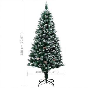 Künstlicher Weihnachtsbaum mit LEDs Kugeln Zapfen 180 cm