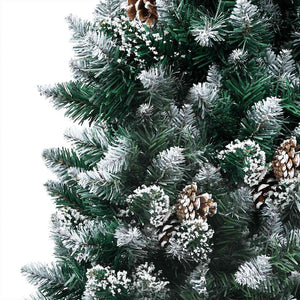 Künstlicher Weihnachtsbaum mit LEDs Kugeln Zapfen 240 cm