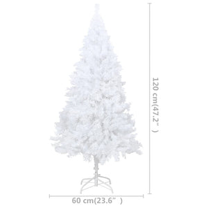 Künstlicher Weihnachtsbaum mit Beleuchtung & Kugeln Weiß 120 cm
