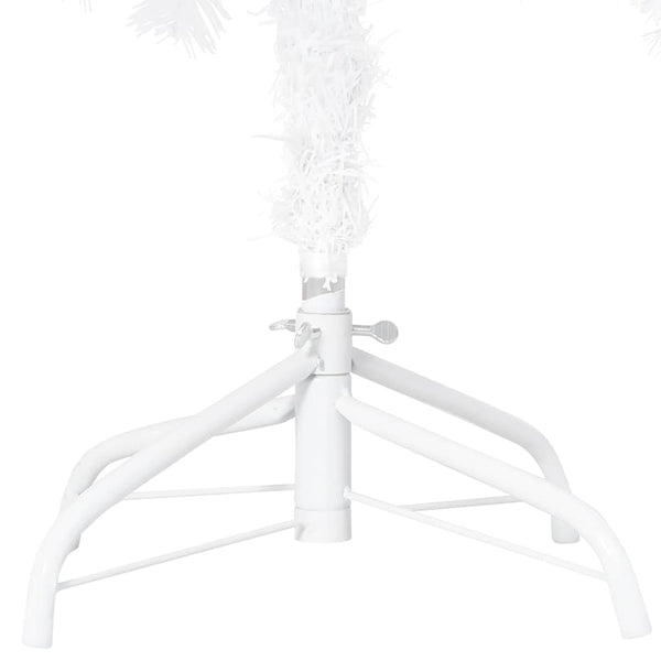 Künstlicher Weihnachtsbaum mit Beleuchtung & Kugeln Weiß 120 cm