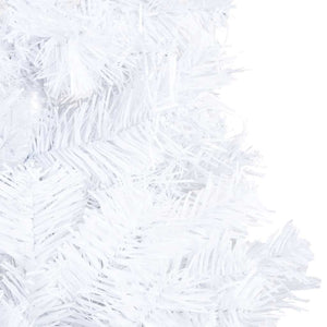 Künstlicher Weihnachtsbaum mit Beleuchtung & Kugeln Weiß 150 cm