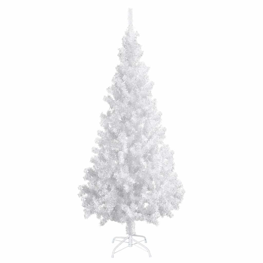 Künstlicher Weihnachtsbaum mit Beleuchtung & Kugeln Weiß 180 cm