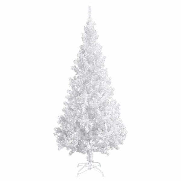 Künstlicher Weihnachtsbaum mit Beleuchtung & Kugeln Weiß 180 cm