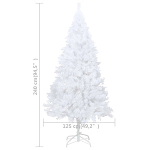 Künstlicher Weihnachtsbaum mit Beleuchtung & Kugeln Weiß 240 cm