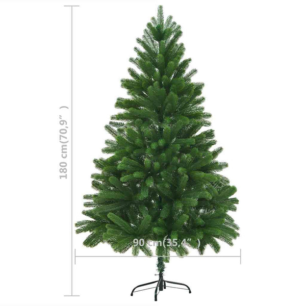 Künstlicher Weihnachtsbaum mit Beleuchtung & Kugeln 150 cm Grün