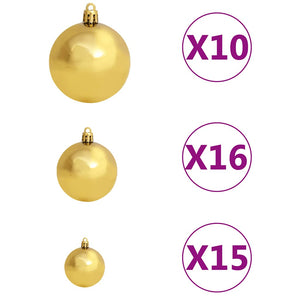 Künstlicher Weihnachtsbaum Beleuchtung & Kugeln 210 cm Grün