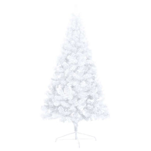 Künstlicher Halb-Weihnachtsbaum Beleuchtung Kugeln Weiß 150 cm