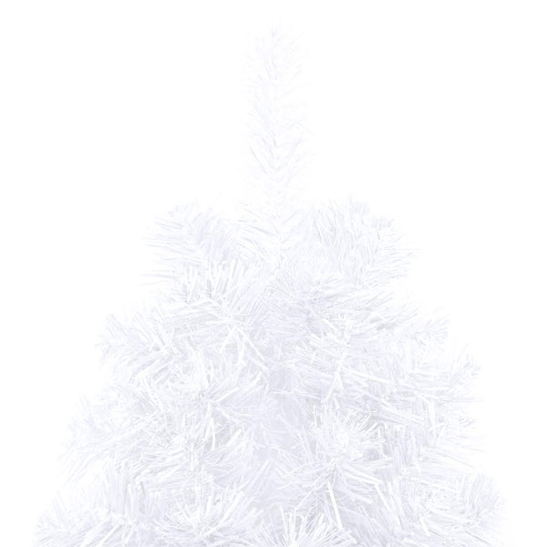 Künstlicher Halb-Weihnachtsbaum Beleuchtung Kugeln Weiß 150 cm
