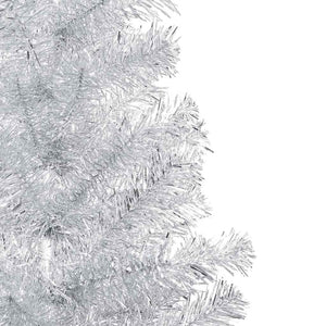 Künstlicher Weihnachtsbaum Beleuchtung & Kugeln Silber 150 cm