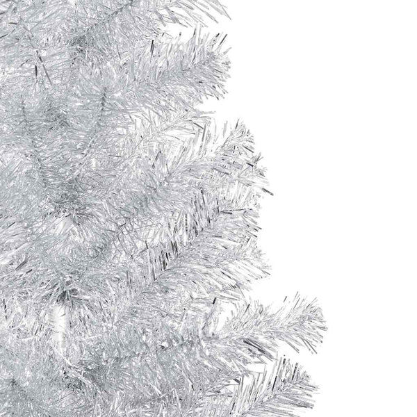 Künstlicher Weihnachtsbaum Beleuchtung & Kugeln Silber 150 cm