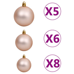 Künstlicher Weihnachtsbaum Beleuchtung & Kugeln Silber 150 cm