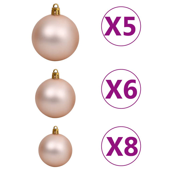 Künstlicher Weihnachtsbaum Beleuchtung & Kugeln Silber 150 cm