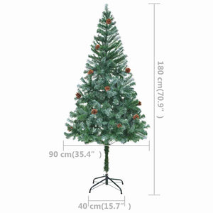 Künstlicher Weihnachtsbaum mit Beleuchtung Kugeln Zapfen 180 cm
