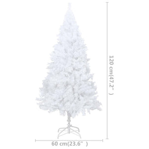 Künstlicher Weihnachtsbaum mit Beleuchtung & Kugeln Weiß 120 cm