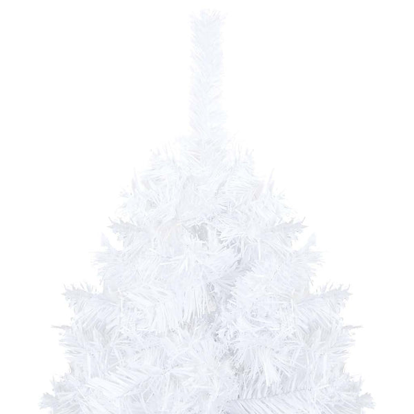 Künstlicher Weihnachtsbaum mit Beleuchtung & Kugeln Weiß 120 cm