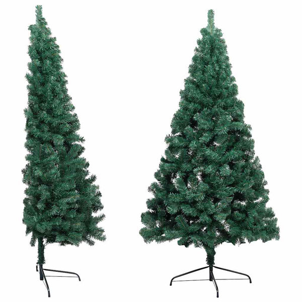 Künstlicher Halb-Weihnachtsbaum Beleuchtung Kugeln Grün 120 cm