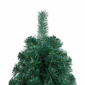 Künstlicher Halb-Weihnachtsbaum Beleuchtung Kugeln Grün 150 cm