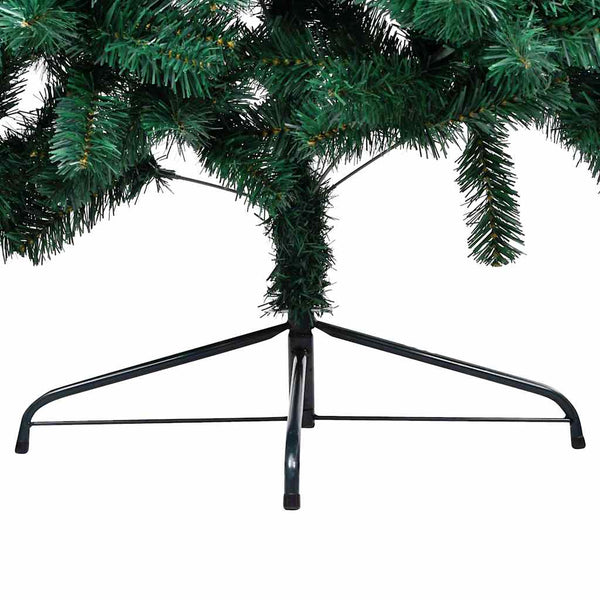 Künstlicher Halb-Weihnachtsbaum Beleuchtung Kugeln Grün 150 cm