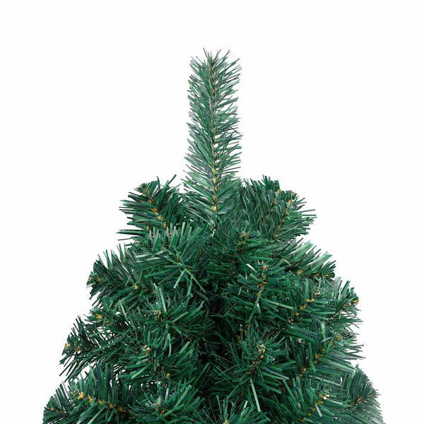 Künstlicher Halb-Weihnachtsbaum Beleuchtung Kugeln Grün 210 cm