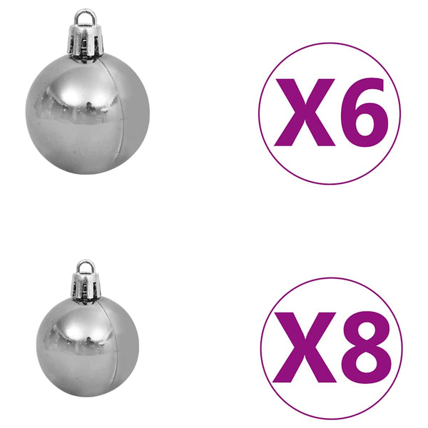 Künstlicher Halb-Weihnachtsbaum Beleuchtung Kugeln Grün 240 cm