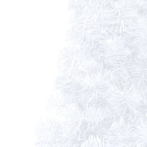 Künstlicher Halb-Weihnachtsbaum Beleuchtung Kugeln Weiß 150 cm