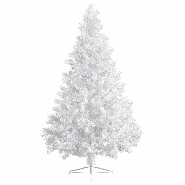 Künstlicher Halb-Weihnachtsbaum Beleuchtung Kugeln Weiß 180 cm