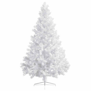 Künstlicher Halb-Weihnachtsbaum Beleuchtung Kugeln Weiß 210 cm