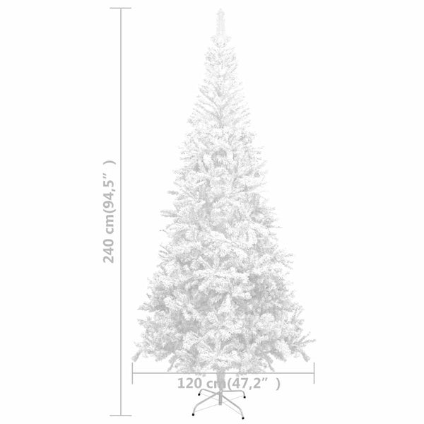 Künstlicher Weihnachtsbaum mit Beleuchtung Kugeln L 240 cm Weiß