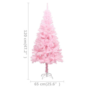Künstlicher Weihnachtsbaum mit Beleuchtung & Kugeln Rosa 120cm