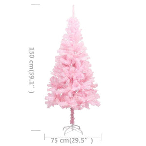Künstlicher Weihnachtsbaum mit Beleuchtung & Kugeln Rosa 150cm