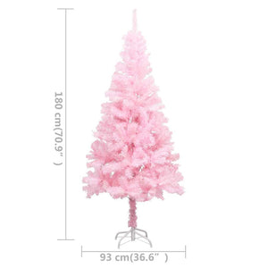 Künstlicher Weihnachtsbaum mit Beleuchtung & Kugeln Rosa 180cm