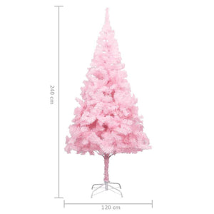 Künstlicher Weihnachtsbaum mit Beleuchtung & Kugeln Rosa 240cm