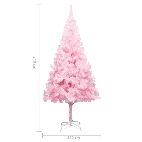 Künstlicher Weihnachtsbaum mit Beleuchtung & Kugeln Rosa 240cm