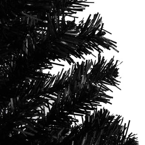 vidaXL Sapin de Noël Artificiel Lumineux et Boules Noir 180 cm