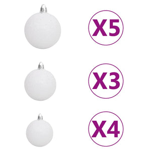 vidaXL Sapin de Noël Artificiel Lumineux et Boules Noir 180 cm